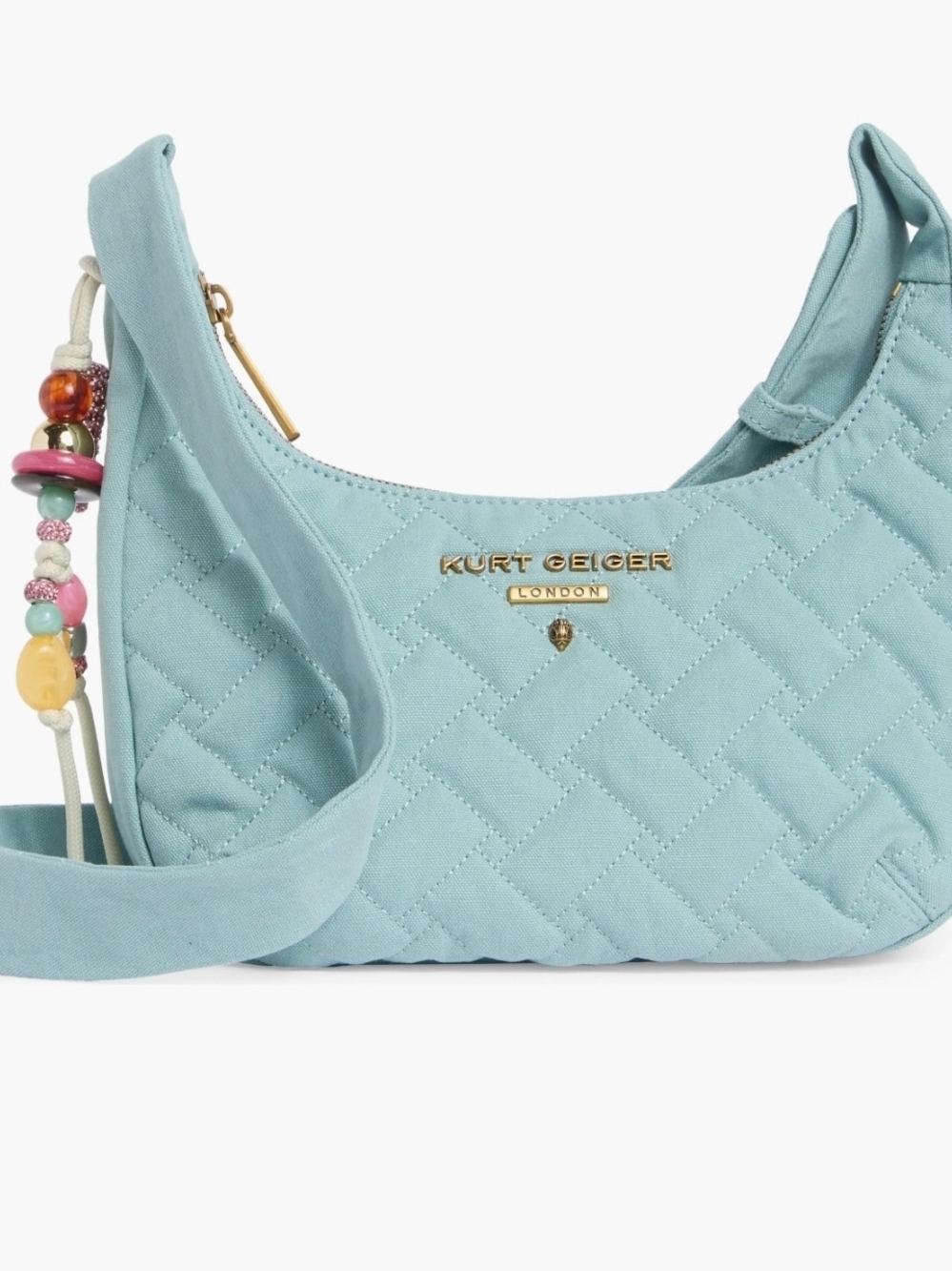 Kurt Geiger London Angel Quilted Hobo Shoulder Bag in Light Pastel Blue, NWT